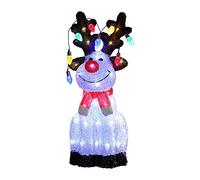 Noma Light Up Acrylic Reindeer with Lights : Plug in with Timer : 54cm