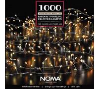 NOMA Random Twinkling Christmas Garland with Silver Wire, 1000 Warm and Antique White LED's, 15 m