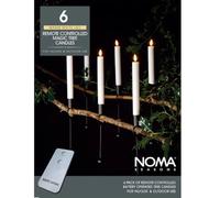 NOMA Remote Control Magic Candles with Black Metal Holders (Set of 6)