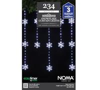 NOMA Snowflake Wire Curtain Lights, 234 Warm White LED's, 0.9 m x 1.2 m