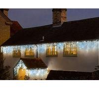Noma Snowing Icicle Outdoor Christmas Lights : Easytimer : White Cable : 480x White/Blue LEDs : 10.2m : 6821004
