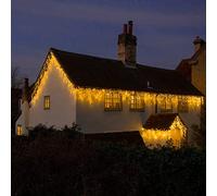 Noma Snowing Icicle Outdoor Christmas Lights : Easytimer : White Cable : 960x Warm White LEDs : 20.6m : 6821012