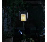 Noma Solar Black Mesh Cage Style Stake Light Candle Lantern Garden Led