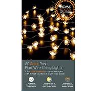 NOMA Solar Fine Wire Lights, 50 Warm White Rose LED's