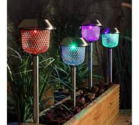 NOMA Solar Mesh Stake Lights with Colour Changing LED's (Pack of 4 Lights)