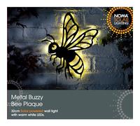 NOMA Solar Metal Buzzy Bee LED Garden Plaque (Pack of 1)