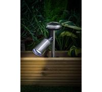 Noma Stainless Steel Silver Spot Pond Path Border Solar Light Garden