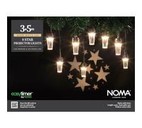 NOMA Star Pattern Projector Christmas String Lights, 8 Warm White Projector Bulbs, 14 m