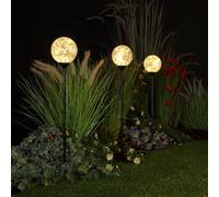NOMA Warm White Connectable Crackleball Lights (Pack of 3) | 3 Low Voltage Stake Lights, 135 LEDs Each, Easy Timer, Indoor/Outdoor Use, Energy Efficient