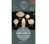 NOMA White Solar Mandarin Lantern, Round with Tassels, 30 cm