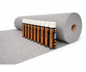 NOMAD 4 Way Stretch Carpet Smoke Grey 10m x 2m Van Lining With High Temperature Resistant Adhesive Glue for Campervan Interior Camper Conversion Trim Flexible Vehicle Interior Fabric