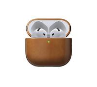 Nomad Airpods 4 Case in English Tan-C Nomad Leather, AirPods 4 Cover, Compatible with Air Pods 4, Qi and MagSafe Charging Compatible