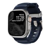 NOMAD Apple Watch Sport Band, Rocky Point, with Titanium Hardware, Atlantic Blue - Natural Hardware, One Size, Modern