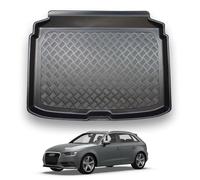 NOMAD Boot Liner Compatible with Audi A3 (2012-2020) [Not for e-TRON] Recyclable Plastic PE Tailored Fit Car Mat Protector Guard Tray Black Custom Fitted Accessory Dog Friendly Waterproof Raised Edges