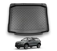 NOMAD Boot Liner Compatible with Skoda Karoq 2017+ Premium Boot Floor Lower Position Tailored Fit Car Floor Mat Protector Guard Tray Black Custom Fitted Accessory - Dog Friendly & Waterproof