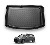 NOMAD Citroen C3 (2009-2016) Boot Liner Tailored Fit Car Floor Mat Protector Non Slip Waterproof Raised Edges Compatible Custom Fit Accessory Black Dog & Pet Friendly Easy Install All-Weather