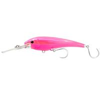 Nomad Design DTX Minnow with Patented Autotune System - Distressed Baitfish Swimming Action, Hydrospeed Belly Eyelet for Faster Trolling, BKK Diablo 5X Singles 7/0 Hooks, 165 SNK 6-1/2, 30ft, Hot Pink