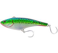 Nomad Design Madmacs High-Speed Trolling Lure - Offshore Sinking Minnow with BKK Hooks, Heavy-Duty Split Rings & Autotune System for Tuna, Wahoo & GT- 160mm | 6" | 6oz, Silver Green Mackerel