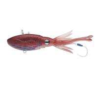 Nomad Design Squidtrex Patented Vibrating Fishing Lure- Scent Added TPE Soft Plastic Lure for Saltwater w/Strong BKK Assist Hooks, Fishing Bait That Catches Many Species, 170mm, 8 3/4oz- Cali Red