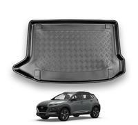 NOMAD Hyundai Kona (2017+) Boot Liner [Upper Boot Position] Tailored Fit Car Floor Mat Protector Non Slip Waterproof Raised Edges Compatible Custom Fit Accessory Black Dog & Pet Friendly