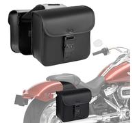 Nomad Leather Motorcycle Saddlebags Quick-Easy Universal Fit Throw Over Saddle Bags Cruiser Biker Side Bags (Black)