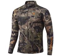 Nomad Men's Pursuit 1/4 Zip Pullover | Jacket W/Moisture Management, Mossy Oak Droptine Camo, 3XL