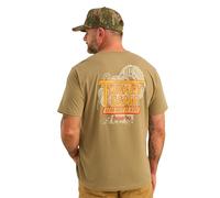 Nomad Men's Short Sleeve Performance Tee, Hunting T-Shirt for Men, Official Turkey Camp - New Khaki, Small