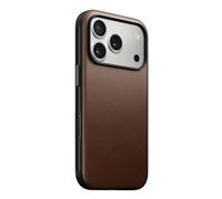 NOMAD Modern Leather Case Brown Compatible with iPhone 17 Pro Leather Magsafe Charging Compatible Phone Case for iPhone 17 Pro