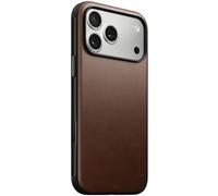NOMAD Modern Leather Case Brown Compatible with iPhone 17 Pro Max, Leather Magsafe Charging Compatible Phone Case for iPhone 17 Pro Max