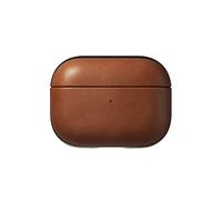 NOMAD Modern Leather Case for Airpods Pro | Robust Protective Case Made of Polycarbonate and Genuine Leather | Rubberised TPE Bumper | Airpods Pro 2 | EnglishTan