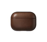 NOMAD Modern Leather Case for Airpods Pro, Robust Protective Case Made of Polycarbonate and Genuine Leather, Rubberised TPE Bumper, Airpods Pro 2, Brown