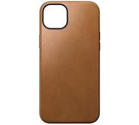 NOMAD Modern Leather Case | For iPhone 15 Plus | Protective Case Made of Polycarbonate Genuine Leather | MagSafe Compatible | English Tan
