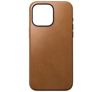 NOMAD Modern Leather Case | for iPhone 15 Pro Max | Protective Case Made of Polycarbonate Genuine Leather | MagSafe Compatible | English Tan