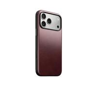 NOMAD Modern Leather Case | for iPhone 17 Pro Max | Protective Case Made of Polycarbonate and High-Quality Genuine Leather | MagSafe Compatible | Burgundy Horween