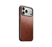 NOMAD Modern Leather Case | for iPhone 17 Pro Max | Protective Case Made of Polycarbonate and High-Quality Genuine Leather | MagSafe Compatible | Olde Dublin Horween