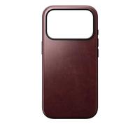 NOMAD Modern Leather Case | for iPhone 17 Pro | Protective Case Made of Polycarbonate and High-Quality Genuine Leather | MagSafe Compatible | Burgundy Horween