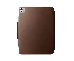 NOMAD Modern Leather Folio | for iPad Pro | Robust Genuine Leather Case with Fibreglass Frame | Fits iPad Pro 11 M4 (2024) | Brown