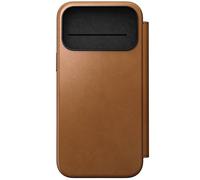 NOMAD Modern Leather Folio for iPhone 17 Pro Max, Protective Case Made of Polycarbonate and High-Quality Genuine Leather Coating, MagSafe Compatible, English Tan