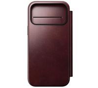 NOMAD Modern Leather Folio for iPhone 17 Pro Max, Protective Case Made of Polycarbonate and High-Quality Genuine Leather Coating, MagSafe Compatible, Burgundy Horween