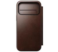NOMAD Modern Leather Folio for iPhone 17 Pro Max, Protective Case Made of Polycarbonate and High-Quality Genuine Leather Coating, MagSafe Compatible, Rustic Brown Horween