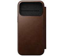 NOMAD Modern Leather Folio for iPhone 17 Pro Max, Protective Case Made of Polycarbonate and High-Quality Genuine Leather Coating, MagSafe Compatible, Brown