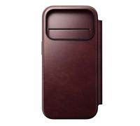 NOMAD Modern Leather Folio for iPhone 17 Pro, Protective Case Made of Polycarbonate and High-Quality Genuine Leather Coating, MagSafe Compatible, Burgundy Horween