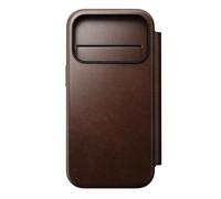 NOMAD Modern Leather Folio for iPhone 17 Pro, Protective Case Made of Polycarbonate and High-Quality Genuine Leather Coating, MagSafe Compatible, Rustic Brown Horween