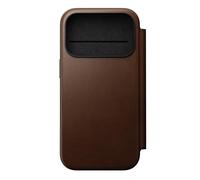 NOMAD Modern Leather Folio for iPhone 17 Pro, Protective Case Made of Polycarbonate and High-Quality Genuine Leather Coating, MagSafe Compatible, Brown