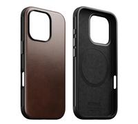NOMAD | Modern Leather Phone Case for iPhone 16 Pro | Traditional Design with Modern Magnetic MagSafe | Premium Apple & Mobile Tech Essential | Rustic Brown Leather