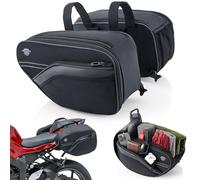 Nomad Motorcycle Saddlebags 24-30L Expandable (15L*2) - Waterproof, Detachable Side Bags for Ninja 400/500, Grom, CBR500R, CB500X, KTM Duke, & All Sport, Dirt & Dual Sport mini motorcycle Bikes