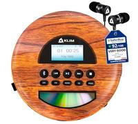 Nomad Portable CD Player, Discman with Headphones, FM Radio Bluetooth | Preloads Seconds of Music Preventing Skips, Delivers Lossless Audio Quality on the Go, Long Lasting Battery - Wood