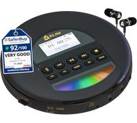 Nomad Portable CD Player, Discman with Headphones, FM Radio Bluetooth | Preloads Seconds of Music Preventing Skips, Delivers Lossless Audio Quality on the Go, Rechargeable Battery - Gold