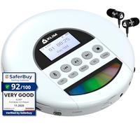 Nomad Portable CD Player, Discman with Headphones, FM Radio Bluetooth | Preloads Seconds of Music Preventing Skips, Delivers Lossless Audio Quality on the Go, Rechargeable Battery
