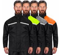 Nomad Rain Suit for Men & Women 2 Piece Waterproof Rain Jacket Pant Gear Lightweight Reflective Raincoat with Hoodie (Black, XX-Large)